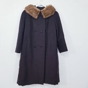 Vintage Michel Daniels France Fur Collar Coat